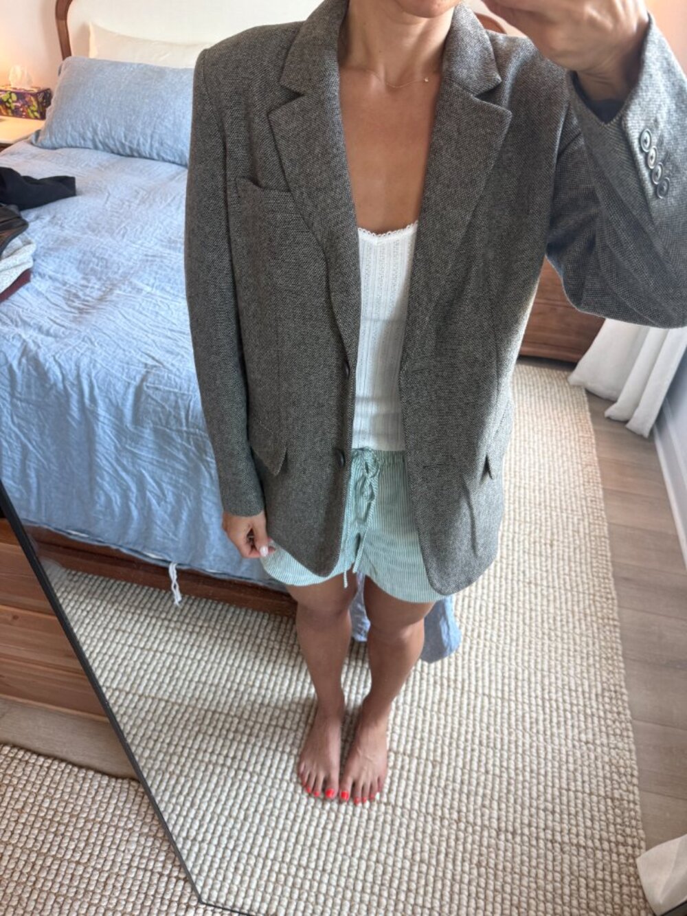 Quince Gray Tweed Blazer – Size Small